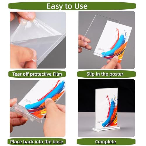 Présentoir de table A4 acrylique premium porte-document transparent en T - 6