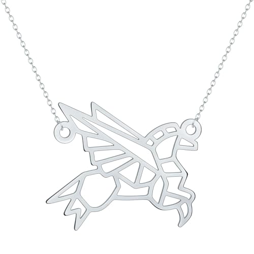 Collier cheval volant Pégase origami pendentif animal femme