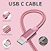 SPEATE USB to USB C Cable (5-Pack, 3/3/6/6/10FT), USB A to Type C Cable, Fast Charging Nylon Braided Sync Transfer Cord USB C Charger for Phone 16/15/iPad, Galaxy S/Note/A, Pixel and More