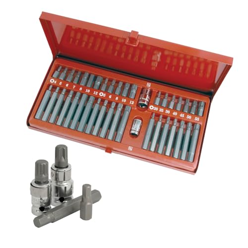 Image of Neilsen CT1114 40pc Hex/Spline/Star Bit Set with Adaptors and Hex Key