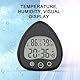 ALLOMN Badezimmer-Uhr, LCD-Digital-Duschuhr Wecker Wasserdicht Touch-Steuerung ℃/℉ Temperatur Luftfeuchtigkeit Countdown-Timer, 3 Montagemethoden, Batteriestrom (Tropfen Schwarz)