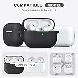 R-fun Compatible with AirPods Pro 2nd/1st Generation Case Cover with Cleaning kit, Full Protective Silicone for Apple AirPods Pro 2023/2022/2019 Charging Case[LED anteriore visibile],black - Image 3