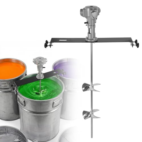 ETOYA 50 Gallon Pneumatic Paint Mixer, 1/2 HP Air Agitator with Stainless Steel Blade & Clip‑On Tank Bracket, Industrial Stirring Machine for Paint, Ink, Coating & Viscous Liquid