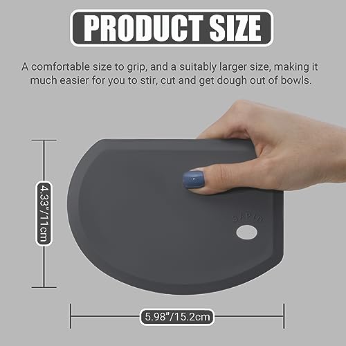 image for Silicone Dough Scraper with Stainless Steel Sheet, Curved Edge Flexibl