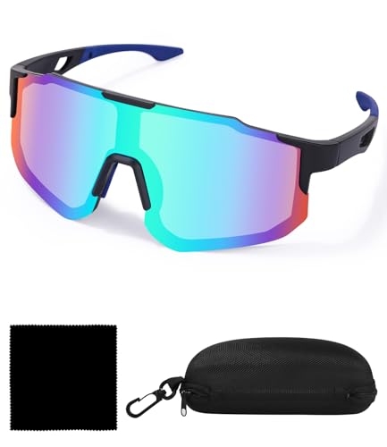 FAOKZE Gafas de Ciclismo Polarizadas, Hombre y Mujer, Protección UV400, Gafas de Sol Deportivas para Golf, Motocross, Esqui, Surf, Deportes al Aire Libre, Ciclismo Running