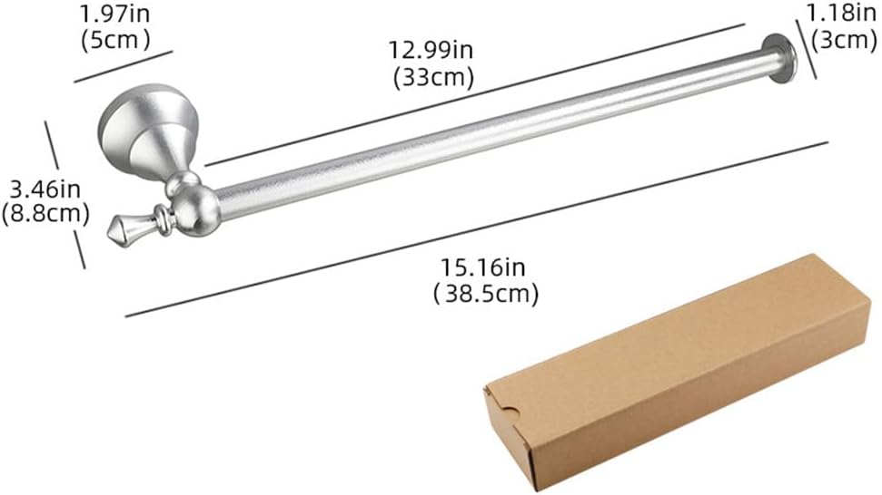 Retro Bathroom Robe Wall Hooks Towel Rail Rack - Aluminum Alloy Tissue Paper Shelf, Brushed Nickel Finish(A6248gn)