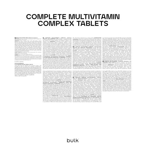 Bulk Complete Multivitamin Complex Tablets, 30 Vitamins, Minerals & Other Active Ingredients, Pack of 270, 270 Servings, Packaging May Vary - Image 4