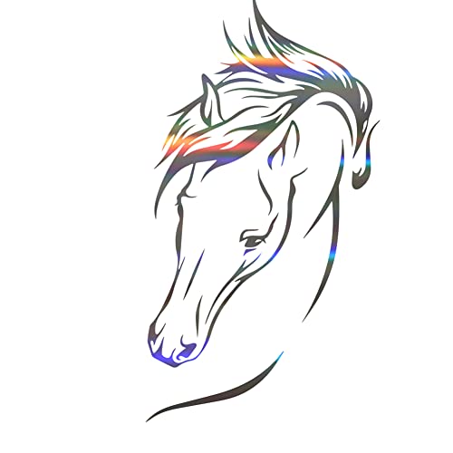 iSpchen Autoaufkleber,5 Stück 3D Pferd Tier Aufkleber Personalisierte Karosserie Aufkleber Motorhaube Dekorative Aufkleber Auto Tuning Styling Selbstklebende Vinyl Aufkleber,17 * 10,5cm