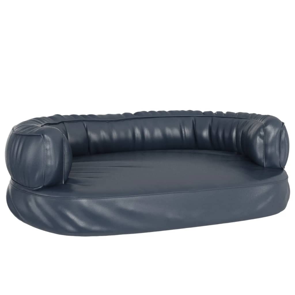 Cama ergonómica para perros, piel sintética, color azul oscuro, 75 x 53 x 23 cm, cómoda cama para mascotas con acolchado de espuma, cesta antideslizante para perros pequeños y medianos