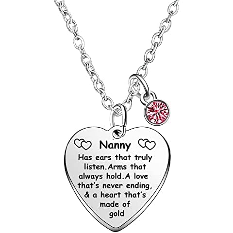 Best Nanny Necklace For Women Granny Nana Grandma Birthday Gifts Mother’s Day Present Jewellery Thank You Gifts Grandmother Gifts From Grandchildren Grandson Granddaughter (Nanny) Cover