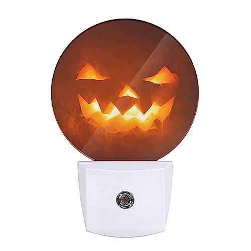 Image of EKOBLA Halloween Pumpkin Night Light, Seasonal Jack-o'-Lantern Night Lights Plug Into Wall with Dusk to Dawn Sensor for Halloween Decor