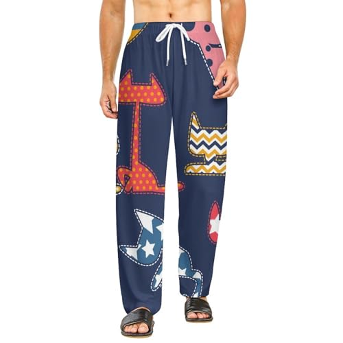 Vêtements de nuit femme Chaton de Couleur : bas de pyjama long et pantalon de détente S