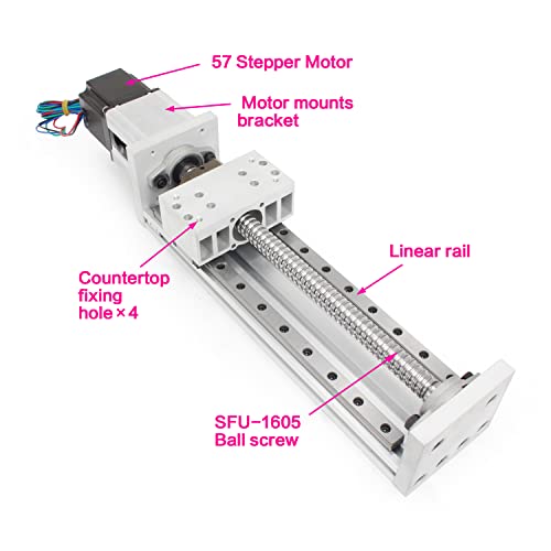 Rattmmotor ZXHT80-100 Zbx80 100Mm Stroke Cnc Linear Stage Motion Actuator X Y Z Axis Linear Slide Rail Aluminum Alloy Cross Sliding Table Linear Rail Guide Sfu1605 Ballscrew+Nema23 57 Stepper Motor thumb #4