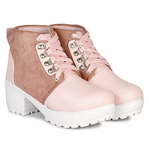 HimQuen Design Boot For Women Fashion Chunky Casual Boot High Ankle Heel for Girls Boot