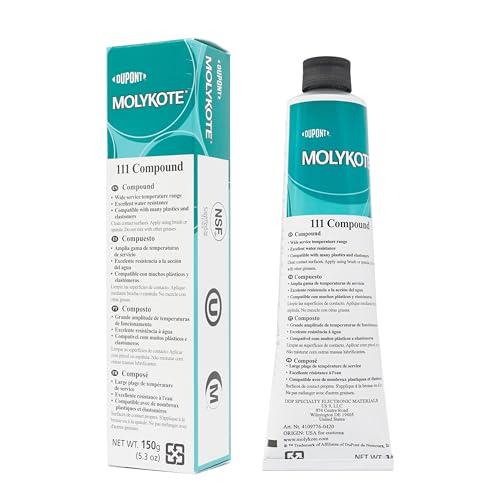 Molykote 111 Compound 150g 5.3oz Grease Valve Lubricant and Sealant Translucent White Plug Valves O-Ring General Purpose Lubrication Sealant Water Resistance Wide Temperature