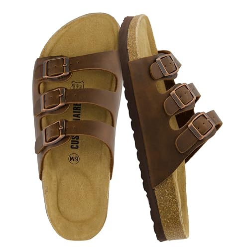 CUSHIONAIRE Women's Lela Cork footbed Sandal with +Comfort