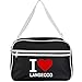 Produktbild Multifanshop® Retrotasche breit - I Love Langeoog - schwarz - Schultertasche Umhängetasche Tasche