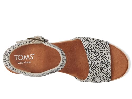 Image of TOMS Women's Diana Wedge Heel Sandal, Leather Upper, Rope-Wrapped Midsole, Adjustable Strap, Buckle, OrthoLite Insole