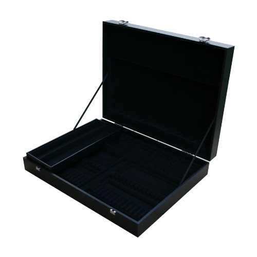 Coffret en bois noir pour ménagère 48 à 51 pièces - Manches larges