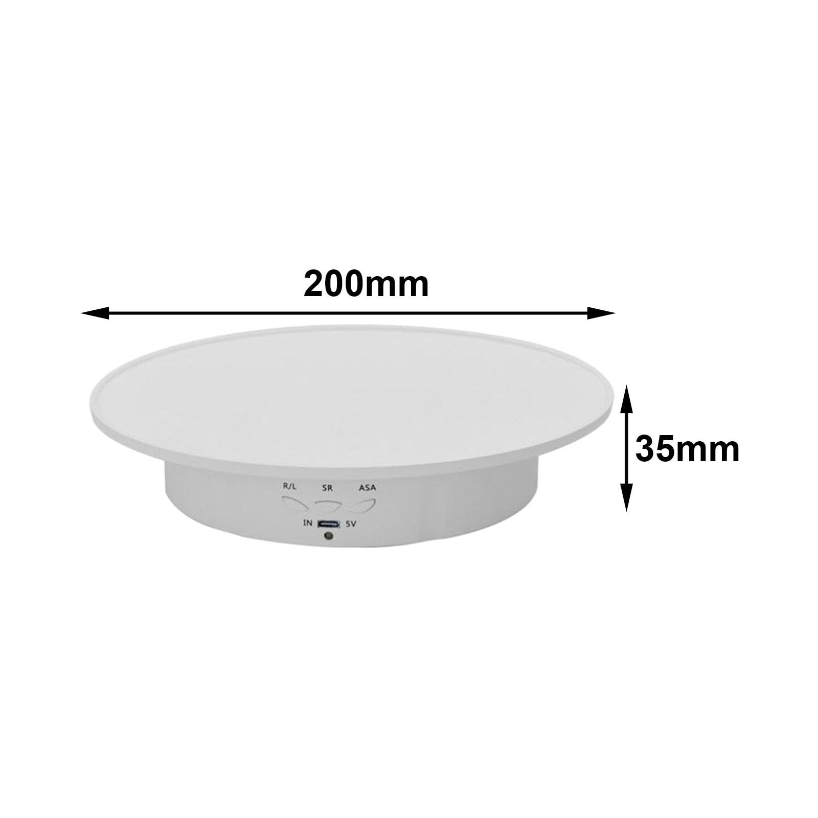 Présentoir Rotatif pour Bijoux, Plateau Tournant Motorisé pour Montres, Bijoux, Sacs, Présentoirs de Produits pour La Photographie, Blanc