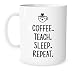 Teacher Gift- Coffee Teach Sleep Repeat - 11 Ounce White Ceramic Coffee or Tea Mug - Teacher Coffee Cup - Gift for Teacher - By The Coffee Corner