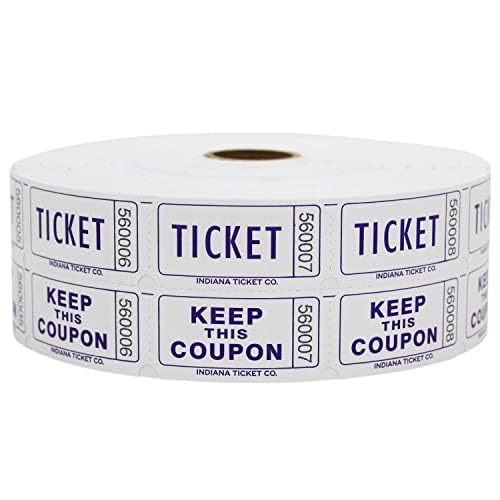 INDIANA TICKET CO. 1,000 Grape Raffle Tickets Double Roll, Premium Quality 50/50 Raffle Tickets, Tickets for Events, Carnivals, Door Prizes, Drinks and More