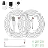 LFFW 10 FT Camera Extension Cable for Wyze Cam v3/v4, Wyze Cam Pan v3, Wyze OG, Wyze Cam v3 Pro, Long Micro USB Cable (Not for Battery Cam) – Flat Wyze Camera Cord with L-Shaped Connector (2 Pack)