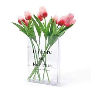 Feliciay Klare Buchvase, Acryl Buch Vasen，tulpenvase Nachahmung Buchgestaltung Raumdekoration Vase aus Acryl ，Acrylvasen für Heimdekoration, Heimdekoration/Desktop-Organizer für Regale