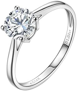 1-3ct Lab Grown Diamond Engagement Ring for Women,14K White Gold ...