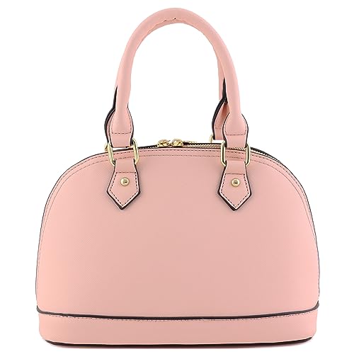 Image of FashionPuzzle Zip-Around Saffiano Classic Dome Satchel