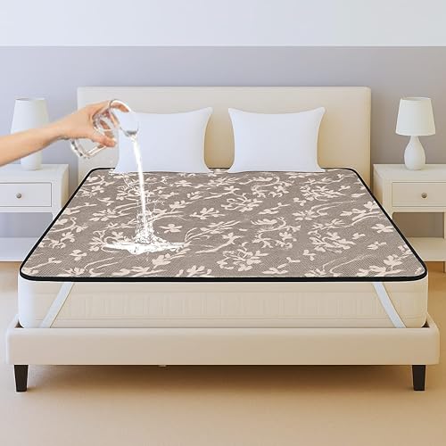 Image of PVC Waterproof Mattress Protector | 100% Waterproof Fitted Bed Cover | Soft, Breathable & Hypoallergenic | Protects Against Spills, Sweat, Dust & Stains | (Coffee, 72 inchx72 inch)