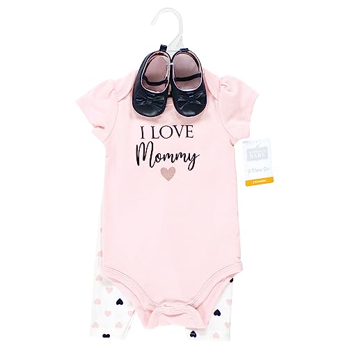 Image of Hudson Baby Unisex Baby Cotton Bodysuit, Pant and Shoe Set