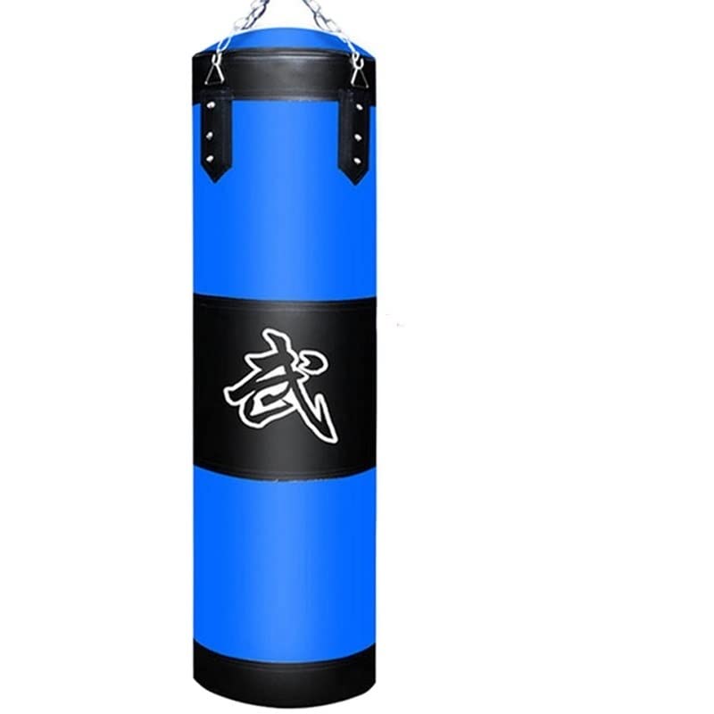 5sssallefaa Saco de boxeo profesional vacío para adultos y niños, saco de boxeo para colgar en casa, gimnasio, ejercicio, saco de boxeo pesado para Muay (azul, 100 cm)