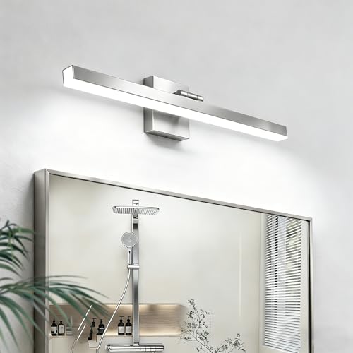 Image of IZORRO Modern Bathroom Vanity Light 16 inch, Rotatable, 12W Dimmable Led Bathroom Light Fixture Over Mirror, Chrome Vanity Light Bar (Cool White 6000K)
