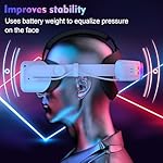 RGB Head Strap with 12000mAh Battery for Oculus Quest 2, Battery Pack for Extended 8 Hrs of Playtime, Fast Charging VR Power, Adjustable Elite Strap Enhanced Support and Balance for Meta Quest 2 - Image 4