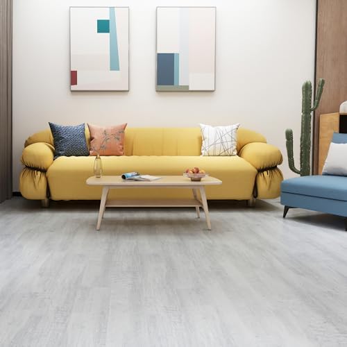 Pavimenti in vinile – Pavimenti autoadesivi per pavimenti, 2 mm, 36 pezzi, impermeabili, per cucina, soggiorno (5,02 m², Luna grigia)