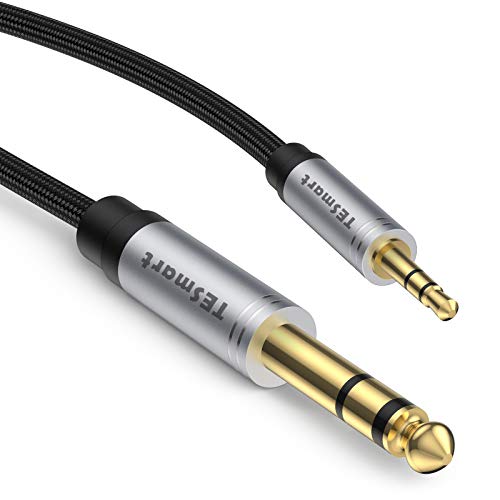TESmart 3,5mm Klinke auf 6,35mm Klinke Aux Kabel 2M, 1/8 Zoll TRS bis 1/4 Zoll TRS Stereo Auxiliary Klinke Instrumentenkabel für iPod, Laptop, Lautsprecher, Gitarre, Mixer & mehr