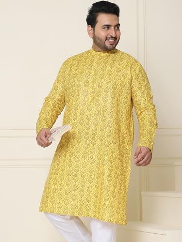 Image of SOJANYA Plus(Since 1958) Men's Cotton Checked Kurta