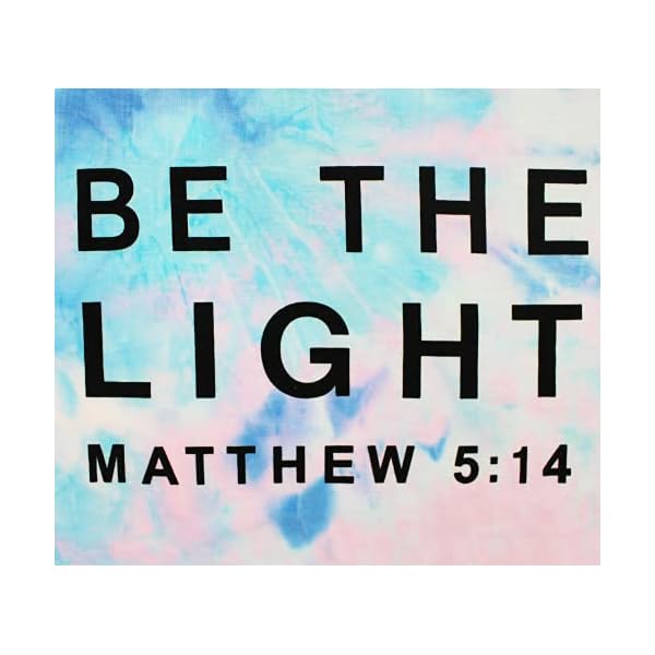 Be-The-Light-Faith-Shirts-Women-Jesus-Christian-T-Shirt-Summer-Letter-Printed-Short-Sleeve-Loose-Tee-Tops DUDUVIE Be The Light Faith Shirts Women Jesus Christian T-Shirt Summer Letter Printed Short Sleeve Loose Tee Tops (Large, Tie Dye-Blue)
