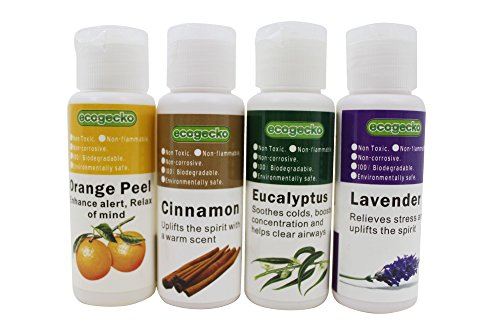 EcoGecko Fragrant Aroma Oil for Water Based Air Revitalizer Air Freshener, 4 Scent Pack