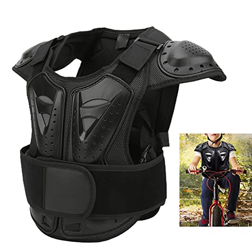Motorrad-Reitpanzer-Weste, Bequemer Fahrrad-/Radsport-Brust-Rückenschutz für Kinder, Kinder-Motorrad-Rüstung (L)