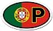 Portugal P Portuguese Flag Car Bumper Sticker Decal Oval