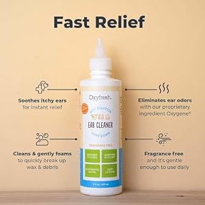 Oxyfresh Advanced Pet Ear Cleaner - Best Dog Ear Cleaner Solution - Helps with Yeast, Wax, Dirt & Itchy Ear Canal - Cleaning, Soothing, & Sting-Free Dog Ear Wash & Cat Ear Cleaner 8oz Oxyfresh Advanced Pet Ear Cleaner – Best Dog Ear Cleaner Solution – Helps with Yeast, Wax, Dirt & Itchy Ear Canal – Cleaning, Soothing, & Sting-Free Dog Ear Wash & Cat Ear Cleaner 8oz