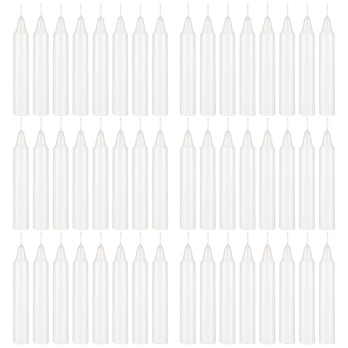 Mega Candles 48 pcs Unscented Straight White Taper Candles, Hand Poured Wax Candle 4 Inch x 3/4 Inch, Home Décor, Wedding Receptions, Centerpieces, Birthdays, Celebrations, Romantic Events, Holders