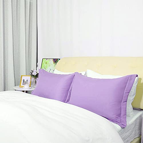 uxcell Pillow Shams 2 Pack Soft Brushed Microfiber Envelope Closure Pillowcases Standard(20"x26") Lavender by uxcell - Image 2
