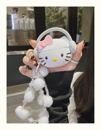 Image of FLORICAN 3D Case for Apple Airpods 4 (2024) Cute Design Suitable ONLY for AirPods 4 / AirPods 4 ANC with Shockproof Full Protection (White Cat) (White Cat)