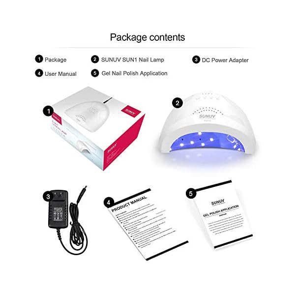 UV-LED-Nail-Lamp-SUNUV-Gel-Nail-Light-for-Nail-Polish-48W-UV-Dryer-with-3-Timers-SUNone UV LED Nail Lamp, SUNUV Gel Nail Light for Nail Polish 48W UV Dryer with 3 Timers SUNone