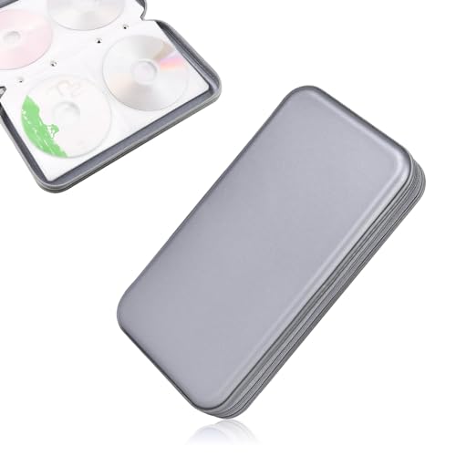 ZKFAR Pack-1 Car CD Case, 80 Capacity DVD Case Holder, Plastic Portable Wallet Holder, 11.41\" x 6.29\" x 1.96\" Protective Organizer, Dustproof Storage Box, Universal for Most Cars, Trucks (Gray)
