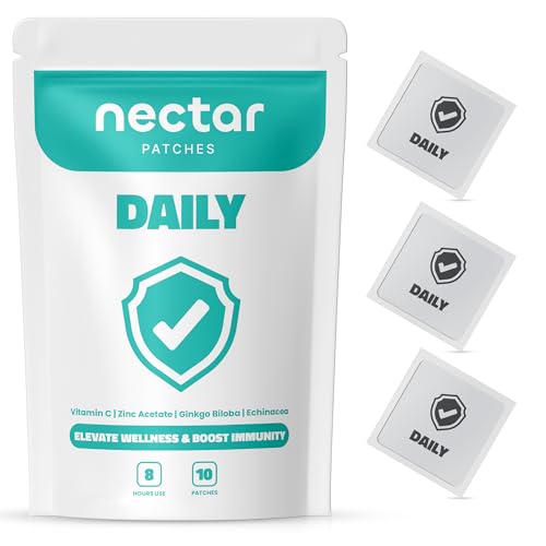 Image of Nectar Daily Patches | 10-Pack for Daily Immune Support & Wellness | with Echinacea, Vitamin C, Zinc, & Ginkgo Biloba