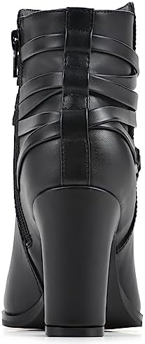WHITE MOUNTAIN Women's Shoes Teaser Block Heel Bootie, Black/Smooth, 8.5 M | Image 4